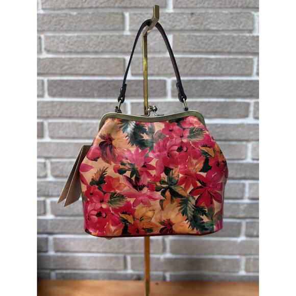 Patricia Nash Laureana Frame Satchel - Spring Multi NWT Leather Kisslock